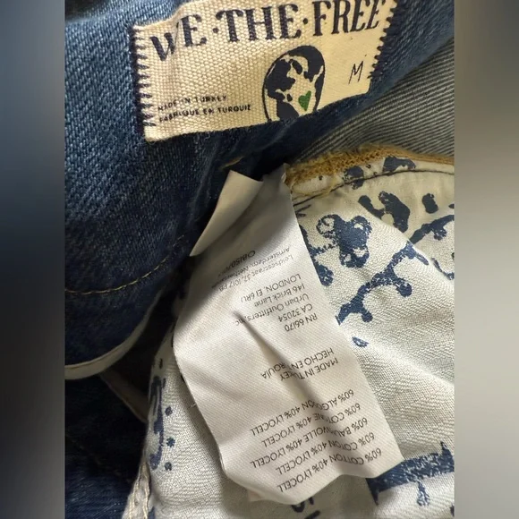 Free People We The Free Super Sweeper Wide Leg Jeans In The West Wash Size Med - Picture 14 of 14